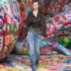 l-oys Veste ceinturée en cuir bouilli