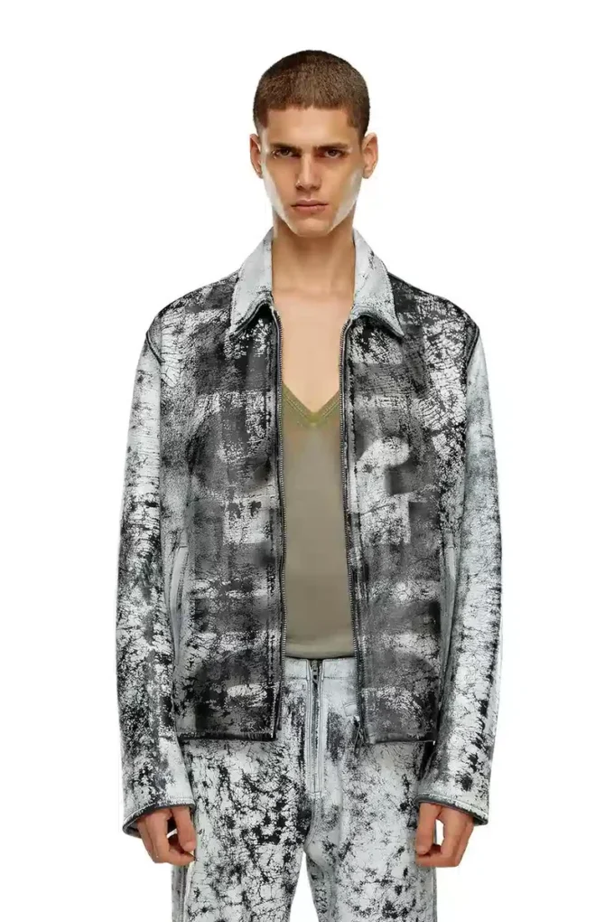 l-pylon-a Blouson en cuir traité