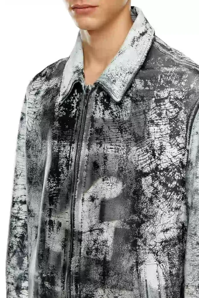 l-pylon-a Blouson en cuir traité