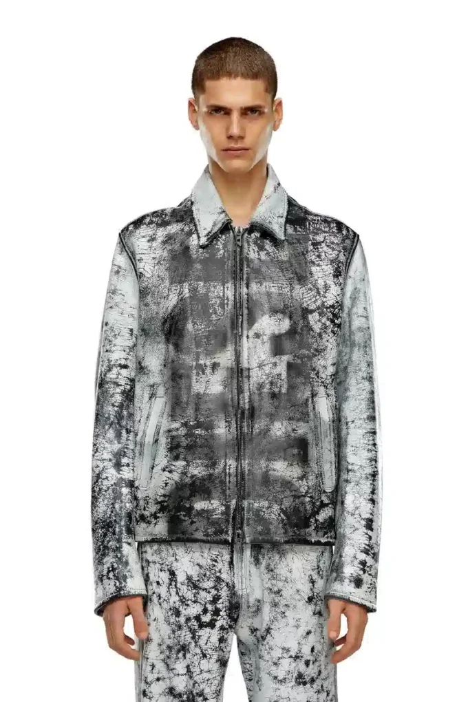 l-pylon-a Blouson en cuir traité