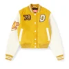 l-real-cp Veste universitaire courte en laine et cuir