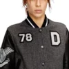 l-real-cp Veste universitaire courte en laine et cuir
