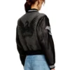 l-real-cp Veste universitaire courte en laine et cuir