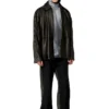 l-stoller Veste hybride en denim et cuir