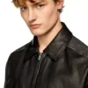 l-stoller Veste hybride en denim et cuir