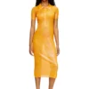 l_tina 4eva robe Robe polo en maille irisée avec imprimé lotus