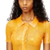 l_tina 4eva robe Robe polo en maille irisée avec imprimé lotus