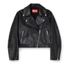 l-unatic Veste motard en cuir ciré