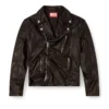 l-uncan Veste motard en cuir bouilli