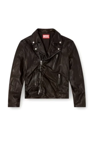 l-uncan Veste motard en cuir bouilli