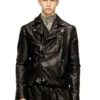 l-uncan Veste motard en cuir bouilli