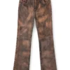 l-ysa Pantalon en cuir vieilli coupe jean