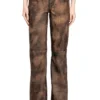 l-ysa Pantalon en cuir vieilli coupe jean