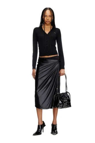 m-alima Cardigan en laine avec logo découpé