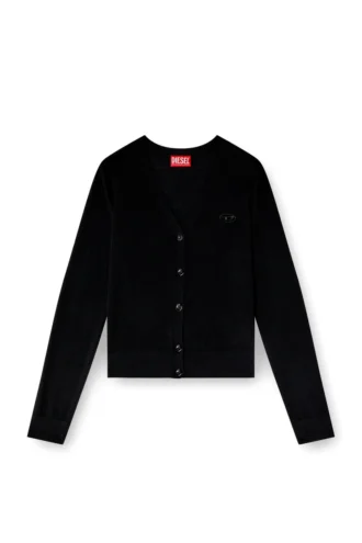 m-alima Cardigan en laine avec logo découpé