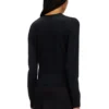 m-alima Cardigan en laine avec logo découpé