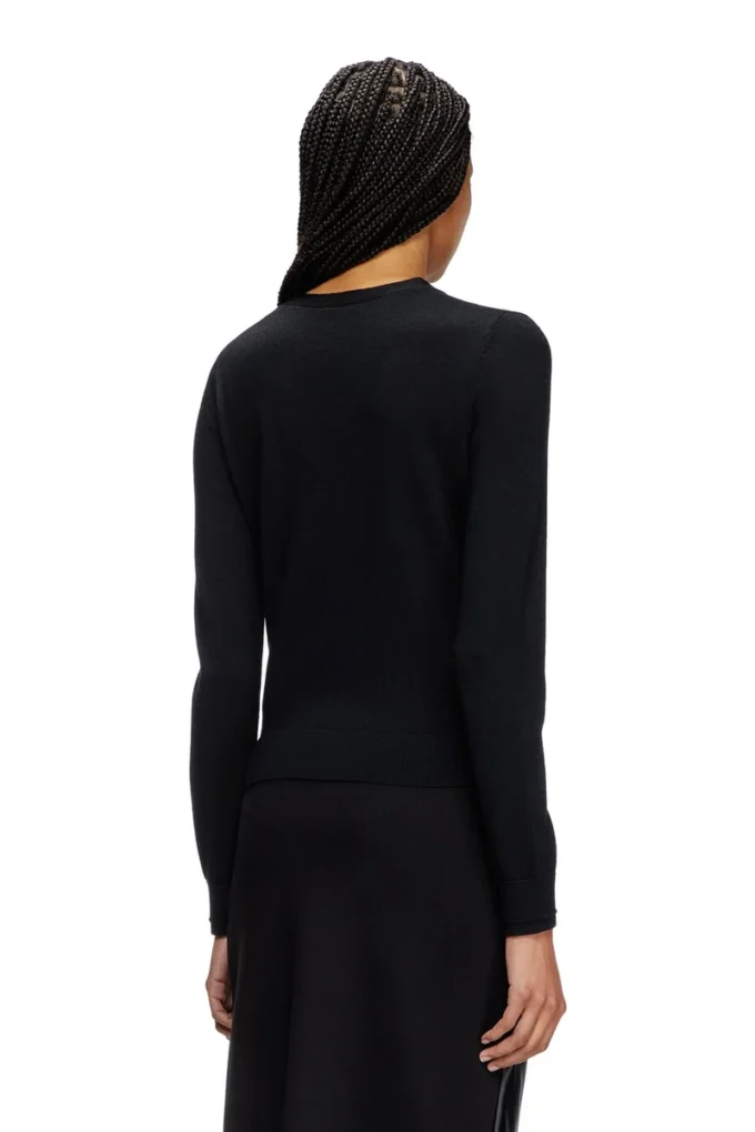 m-alima Cardigan en laine avec logo découpé