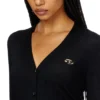 m-alima Cardigan en laine avec logo découpé