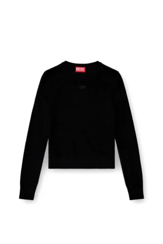 m-alinesa Pull en laine avec logo découpé