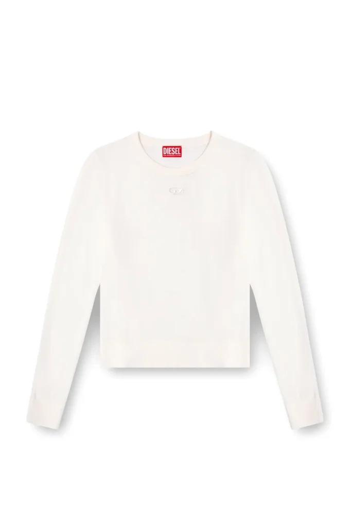 m-alinesa Pull en laine avec logo découpé