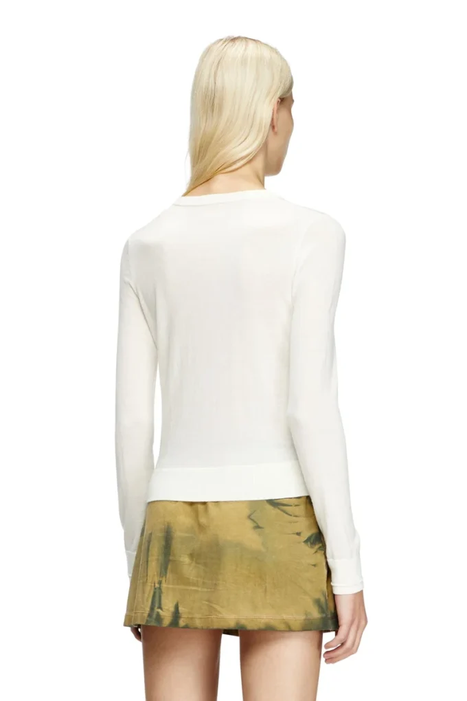 m-alinesa Pull en laine avec logo découpé