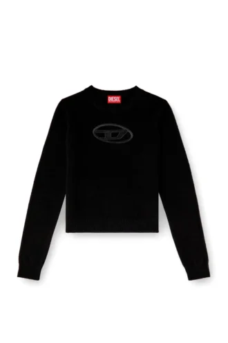 m-areesa-slim Pull en cachemire mélangé avec logo découpé