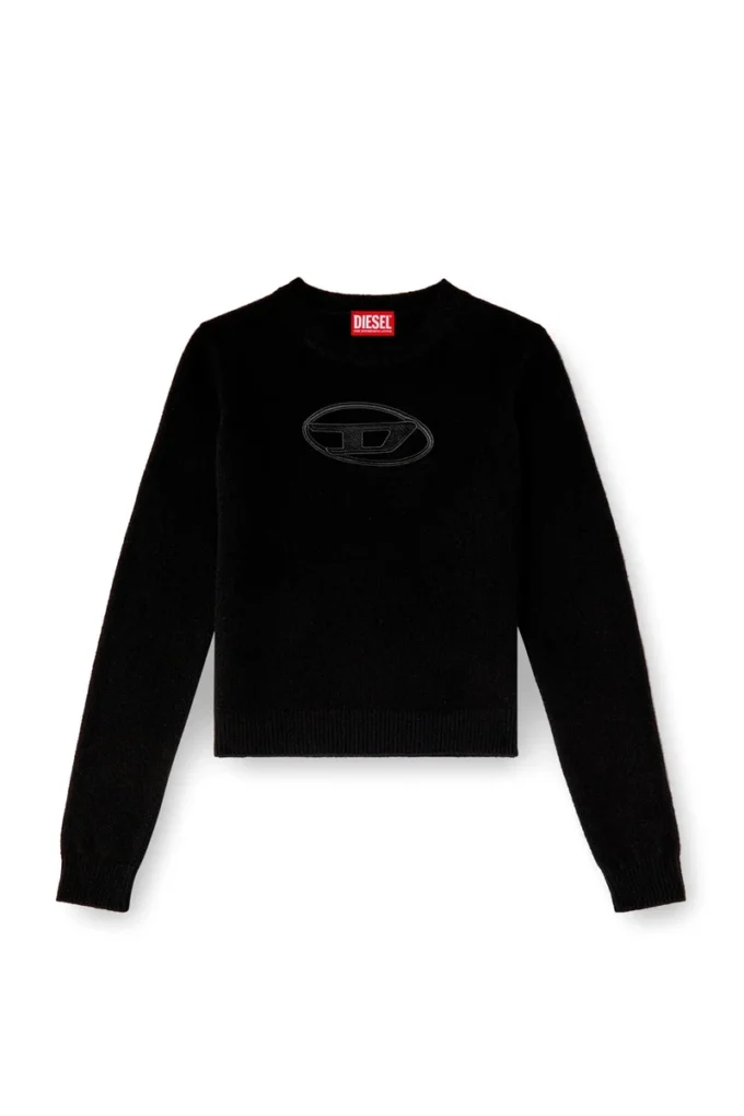 m-areesa-slim Pull en cachemire mélangé avec logo découpé