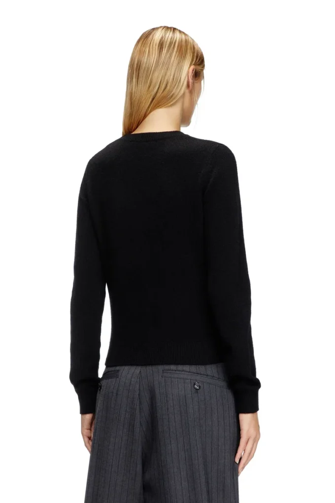 m-areesa-slim Pull en cachemire mélangé avec logo découpé