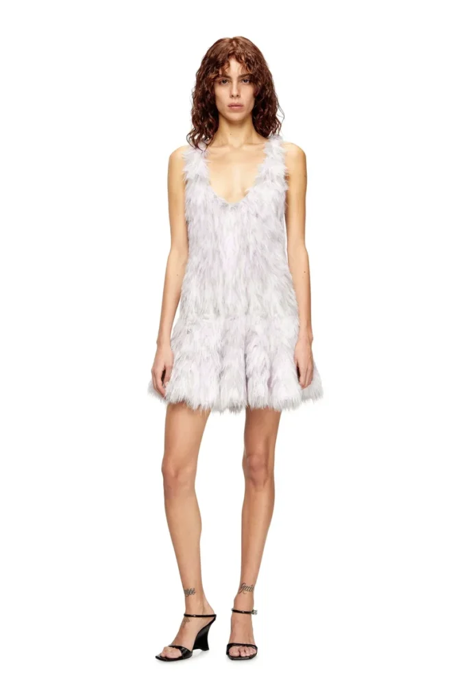 m-astrid Mini-robe en maille jacquard duveteuse