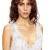 m-astrid Mini-robe en maille jacquard duveteuse