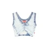 m-bletilla Top brassière en maille indigo délavée