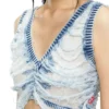 m-bletilla Top brassière en maille indigo délavée
