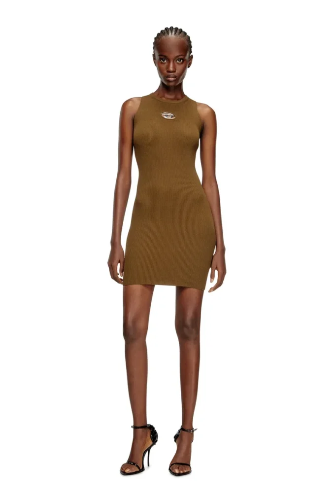 m-caddix Robe sans manches en maille côtelée