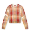 m-chloty Cardigan en laine à imprimé à carreaux déformés