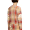 m-chloty Cardigan en laine à imprimé à carreaux déformés