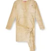 m-egaknot Robe en maille avec lien à la taille