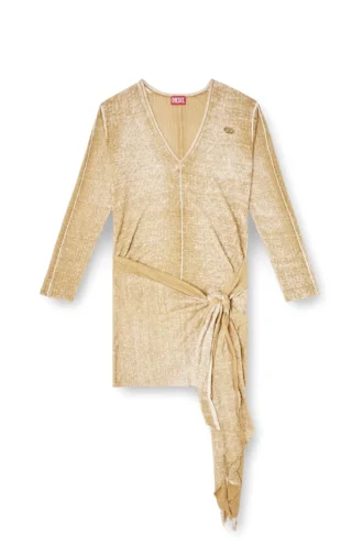 m-egaknot Robe en maille avec lien à la taille