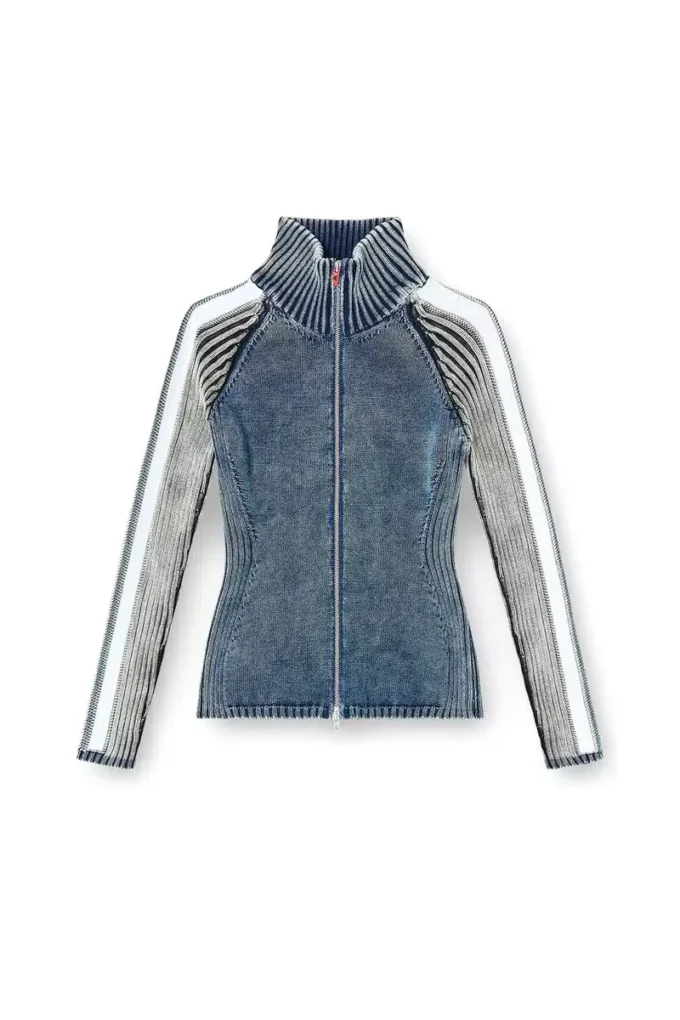 m-estrella Cardigan zippé à bandes sportives