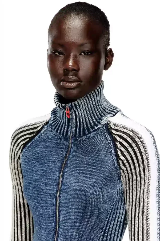 m-estrella Cardigan zippé à bandes sportives