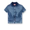 m-fenny Cardigan chemise indigo avec logo Phoenix