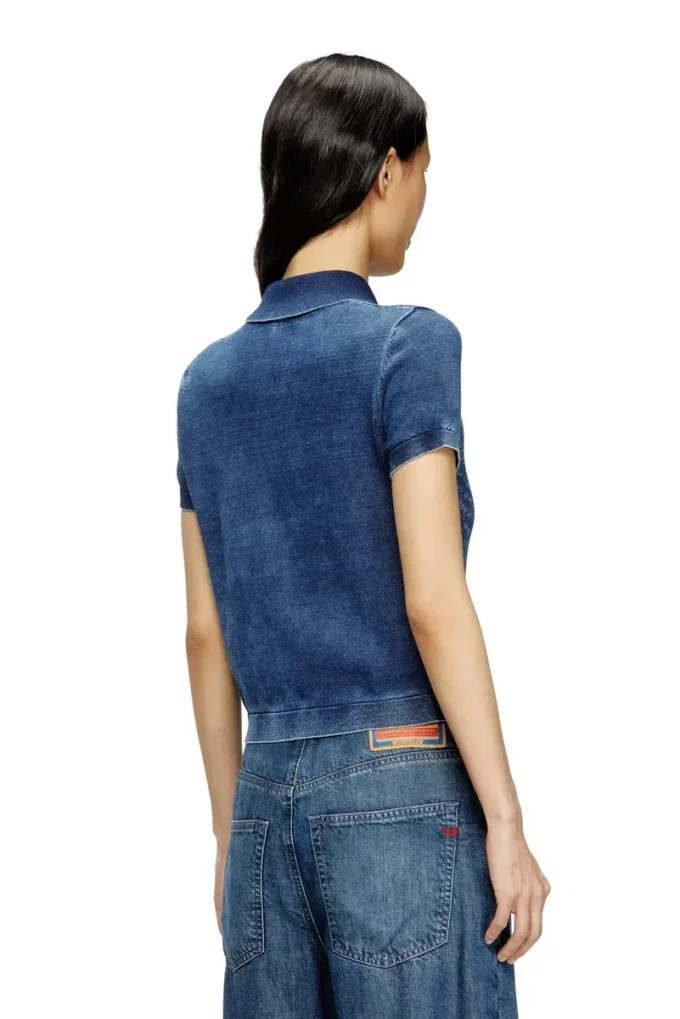 m-fenny Cardigan chemise indigo avec logo Phoenix