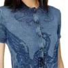 m-fenny Cardigan chemise indigo avec logo Phoenix