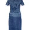 m-fenny-drs Robe midi polo en maille effet denim