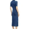 m-fenny-drs Robe midi polo en maille effet denim