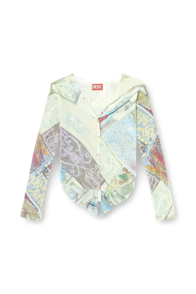 m-fiorina Cardigan court à imprimé médiéval