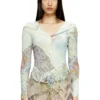 m-fiorina Cardigan court à imprimé médiéval