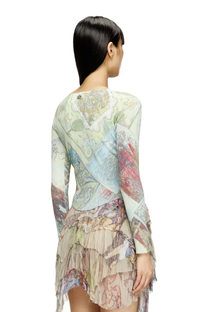 m-fiorina Cardigan court à imprimé médiéval