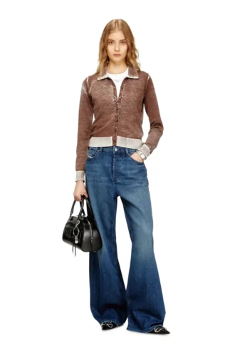 m-loren Cardigan avec imprimé délavé au verso