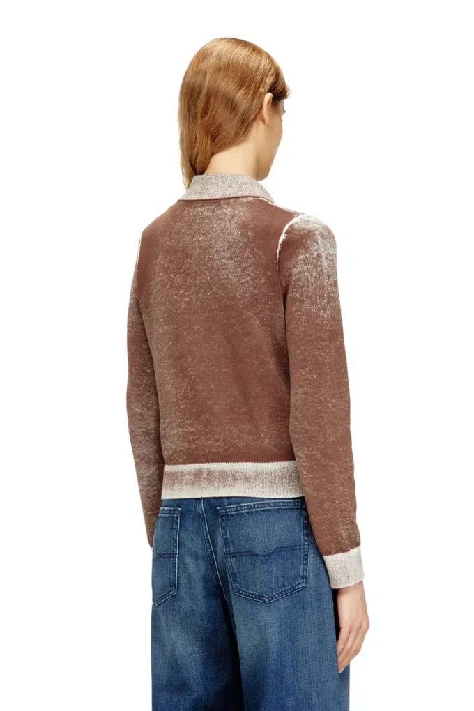 m-loren Cardigan avec imprimé délavé au verso