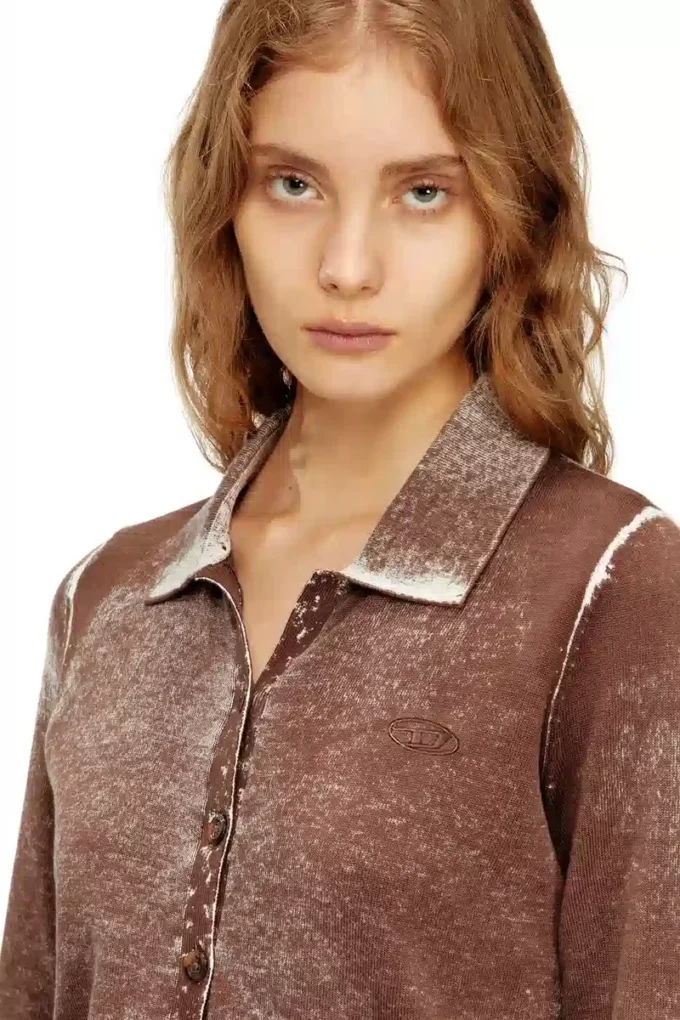 m-loren Cardigan avec imprimé délavé au verso
